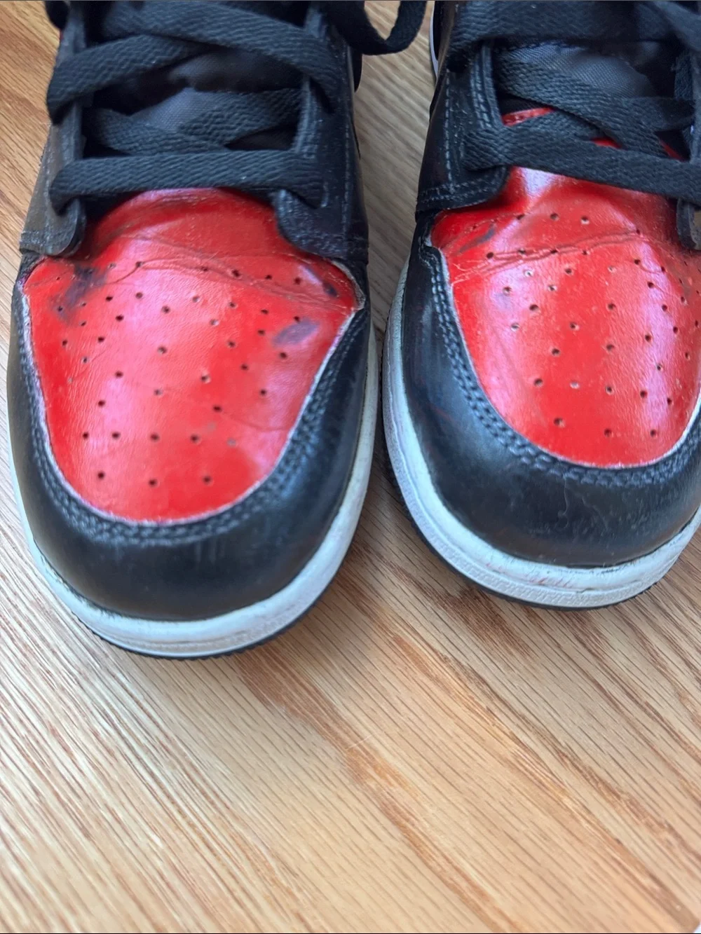 Nike Jordan Kids Painted Black and Red High-Top Sneakers